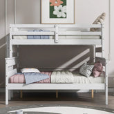 Bellemave® Twin XL over Queen Wood Bunk Bed with Ladder - Bellemave
